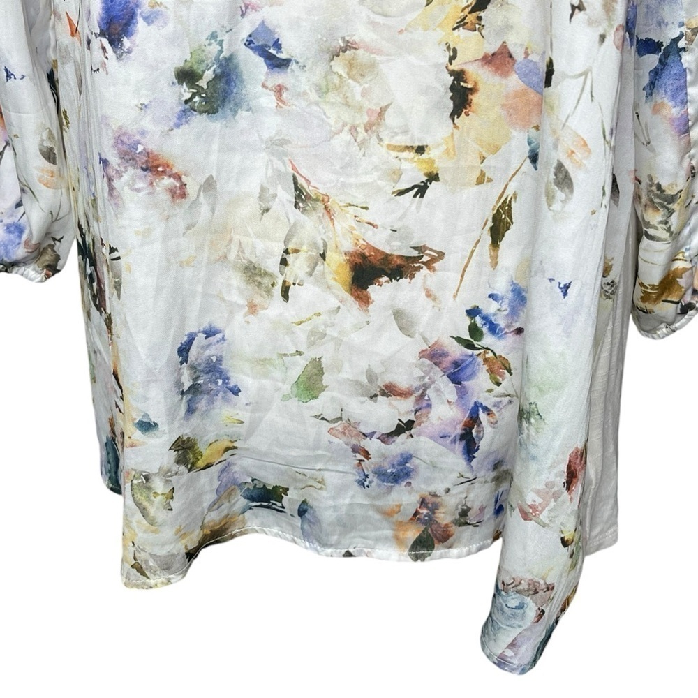 Anthropologie Dolan Floral Long Ruffle Sleeve Blouse Size Medium - Picture 8 of 15